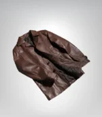 Vintage-inspired brown biker leather jacket for men