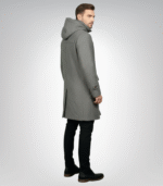 Drake Grey Wool Hooded Duffle Coat