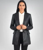 Marilyn Black Leather Blazer