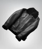 Classic men’s leather button-up shirt – black Ranchson style