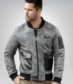 Vintage Airforce style shearling jacket – warm winter outerwear
