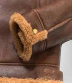 Men's brown bomber jacket – cozy shearling-lined winter outerwear