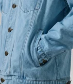 Eddie Light Blue Oversized Denim Trucker Jacket – Men’s Casual Jean Jacket - Image 6