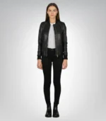 Women's Bliss leather jacket – sleek black motorcycle outerwear