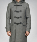 Drake Grey Wool Hooded Duffle Coat