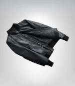 Bliss Black Leather Bomber Jacket