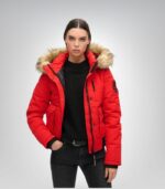 Trendy embroidered hooded jacket for women – warm winter outerwear