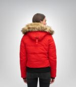 Cozy hooded women's puffer jacket with full lining