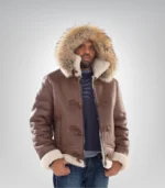 Mens Shearling Sheepskn Leather Coat