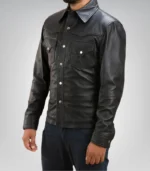 Ranchson black leather shirt – classic men’s leather top