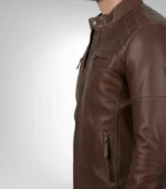 Stylish Alex aviator bomber jacket – brown sheepskin outerwear