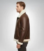 Alex Brown Sheepskin Shearling Aviator Leather Jacket