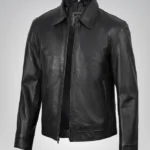 Men's Black Harrington Leather Jacket Real Leather, Classic Mike Style