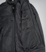 Men’s Real Leather Biker Jacket Matte Black Motorcycle Style, 100% Lambskin - Image 2