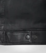 Men’s matte black leather biker jacket – genuine lambskin café racer style