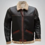 Men’s Airforce brown B3 bomber jacket – real shearling sheepskin leather