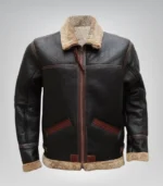 Men’s Airforce brown B3 bomber jacket – real shearling sheepskin leather