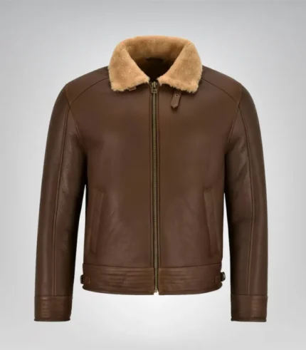 Men’s real sheepskin leather B3 bomber – classic shearling flying jacket