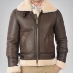 B3 RAF Shearling Bomber Jacket – Real Sheepskin Leather Aviator Flight Coat