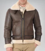 B3 RAF Shearling Bomber Jacket – Real Sheepskin Leather Aviator Flight Coat