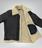 Men’s brown aviator bomber coat – genuine sheepskin B3 flight jacket