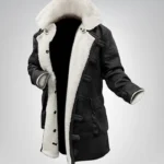 Men’s Black Sherpa Leather Coat – Bane Style Swedish Winter Jacket
