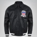 Men’s black Avirex leather bomber jacket – vintage American pilot style