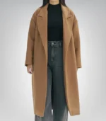 Vickie Women’s Camel Oversized Long Wool Coat – Relaxed Winter Layer