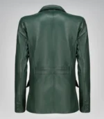 Classic women’s genuine lambskin blazer in green – tailored elegant design