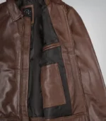 Cognac leather biker jacket for men – real leather motorcycle outerwear