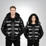 Irongate puffer jacket by Trapstar – gloss black streetwear