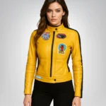 Luxury oversized lambskin bomber jacket for women – brown leather outerwear