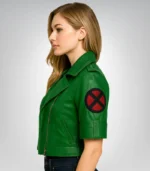 Rogue cosplay jacket – X-Men 97 green cropped leather design