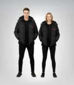 Black Trapstar Irongate puffer jacket gloss finish