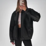 Vintage 80s lambskin leather bomber jacket – oversized fit style