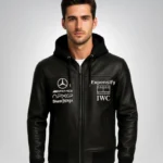 APXGP F1 racing leather hoodie – motorsport streetwear jacket for men