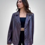 Women’s burgundy bomber genuine leather jacket – premium outerwear