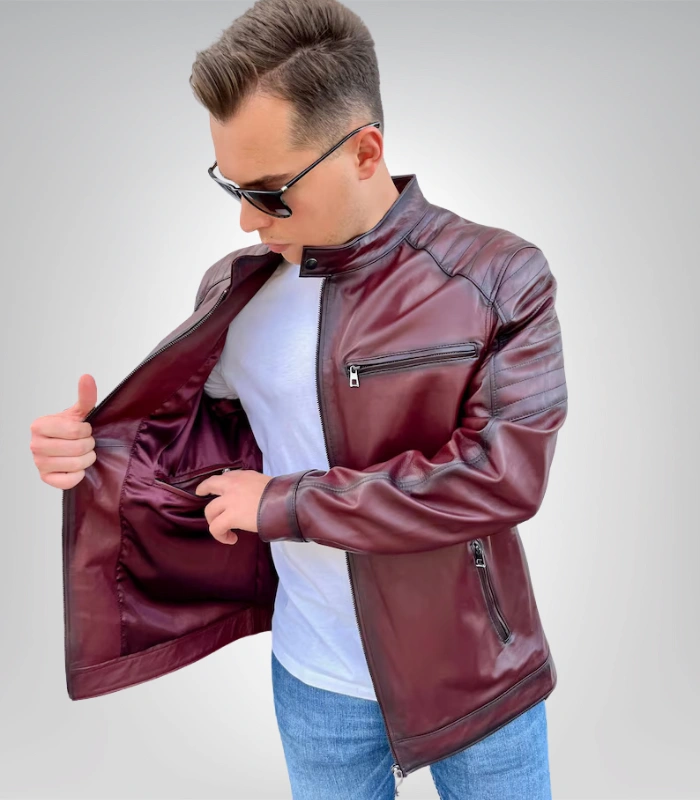 Burgundy Genuine Leather Jacket – Custom Men Jacket Burgundy genuine leather jacket – custom men’s leather outerwear
