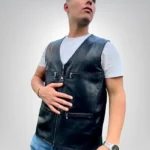 Premium casual leather vest – men’s genuine leather fashion