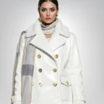 Women’s white Italian leather coat – short cashmere-lined luxury style