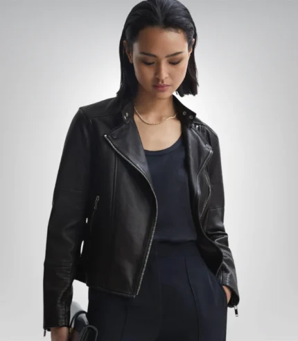 Women’s Genuine Leather Jacket Handmade Sheepskin Cropped Street Style