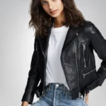 Women’s black leather jacket – 100% real genuine leather outerwear