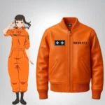 Oze Fire Force cosplay jacket made from genuine sheep leather