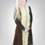 Women’s Dark Brown Sheepskin Suede Coat | Handmade Penny Lane Afghan Style