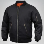 Men’s premium quilted bomber jacket – full zip pilot jacket for work and casual wear