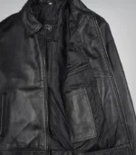 Men's Black Harrington Leather Jacket Real Leather, Classic Mike Style - Image 2
