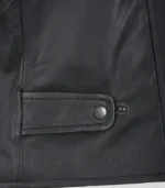 Men’s Real Leather Biker Jacket Matte Black Motorcycle Style, 100% Lambskin - Image 3