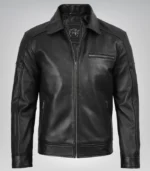 Premium Men’s Black Leather Jacket – Owen Biker Style with Rugged Finish