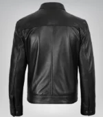 Men’s genuine black leather Harrington jacket – timeless Mike-style look