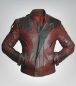 Guardians inspired red leather jacket for men – handmade cosplay outerwear